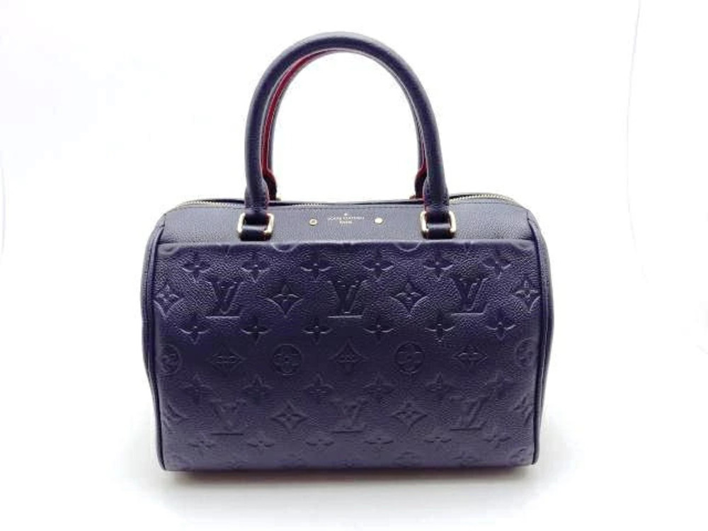 LOUIS VUITTON Speedy Bandouliere Shoulder Bag Empreinte Marine Blue Rouge Red